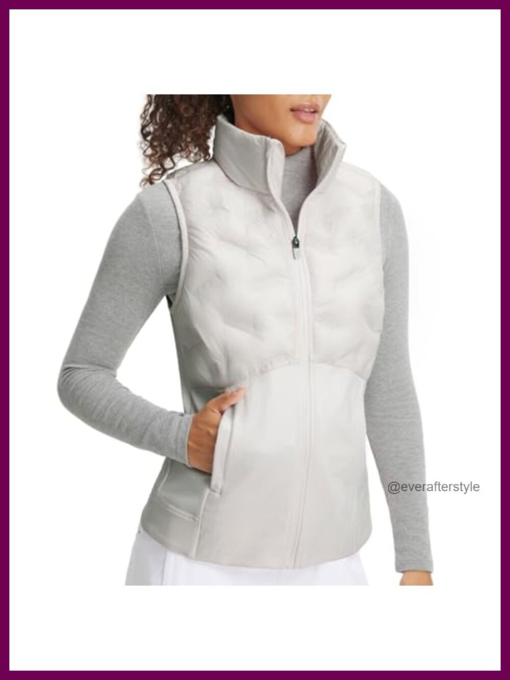 Quilted Puffer Vest Lightweight Sleeveless Golf Zip Up